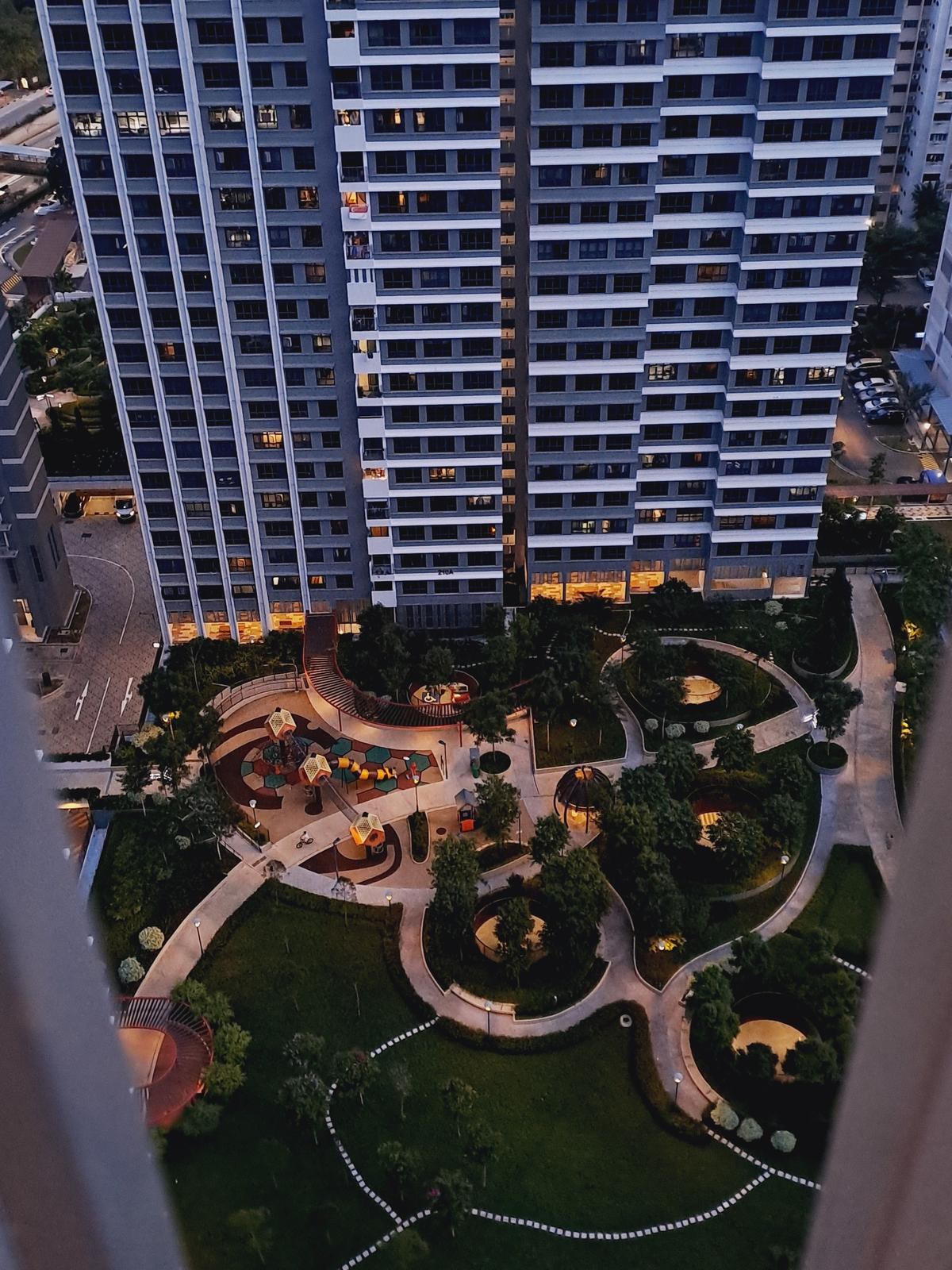 Modern city aerial view